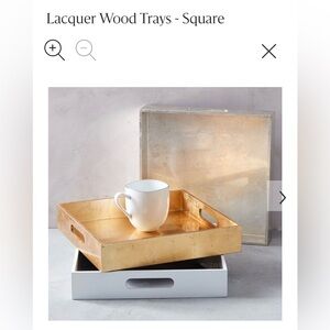 West Elm Yellow Square Lacquer Square Serving Bar Cart Nightstand Jewelry Tray